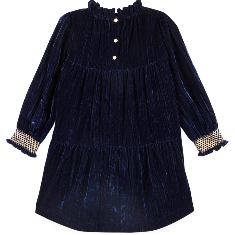 Bonton Girls Dress Size 10 Blue Velvet Rachella Party Holiday Special Occasion